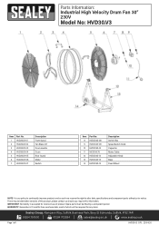 Sealey HVD30 Parts Diagram