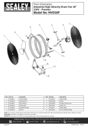 Sealey HVD36P Parts Diagram