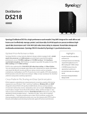 Synology DS218 Datasheet