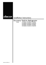 Dacor DYF30BF Installation Instructions