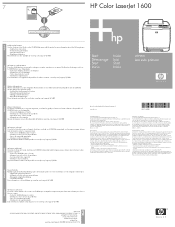 HP 1600 HP Color LaserJet 1600 - (Multiple Language) Getting Started Guide