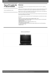 Toshiba Tecra P11 PTSE3A-04X00K Detailed Specs for Tecra P11 PTSE3A-04X00K AU/NZ; English