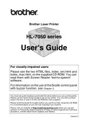 Brother International HL-7050N Users Manual - English