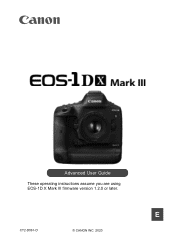 Canon EOS-1D X Mark III EOS-1DX Mark III Advanced User Guide