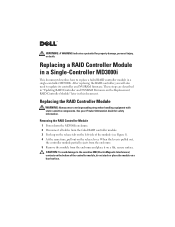 Dell PowerVault MD3000i Replacing a RAID Controller Module in a 
	Single-Controller MD3000i