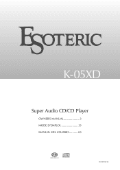 Esoteric K-05XD Owners Manual EN FR SP