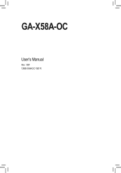 Gigabyte GA-X58A-OC Manual