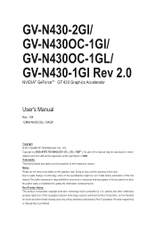 Gigabyte GV-N430-2GI Manual