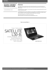 Toshiba Satellite L50 PSKSQA Detailed Specs for Satellite L50 PSKSQA-01000M AU/NZ; English