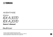 Yamaha RX-A2070 RX-A3070/RX-A2070 Owners Manual