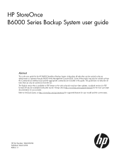 HP StoreOnce B6000 HP B6000 StoreOnce Backup System user guide