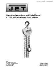JET Tools 1500WO-20 User Manual