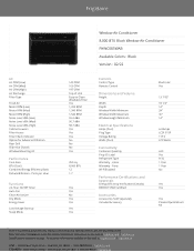 Frigidaire FHWC083WAB Product Specifications Sheet