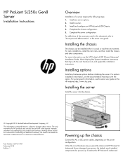 HP ProLiant SL250s HP ProLiant SL250s Gen8 Server Installation Instructions - (February 2012)