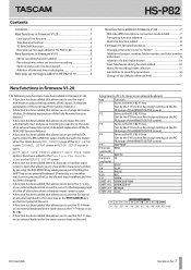TASCAM HS-P82 Manual Addendum V1.20