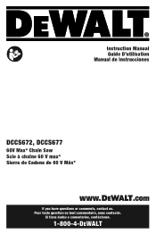 Dewalt DCCS672X1 Instruction Manual