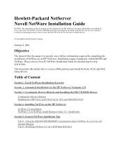 HP LH4r Installing Novell NetWare on an HP Netserver