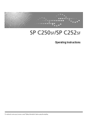 Ricoh SP C250SF Operating Instructions
