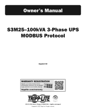 Tripp Lite S3M60K60K6T S3M 3-Phase UPS Systems S3M25-100kVA MODBUS Protocol
