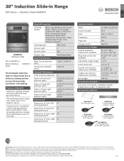 Bosch HII8057U Product Spec Sheet 1