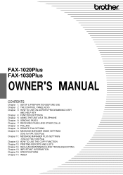 Brother International 1030e Owners Manual