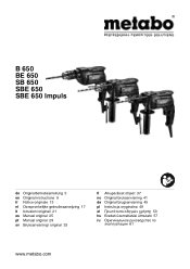 Metabo SBE 650 Operating Instructions
