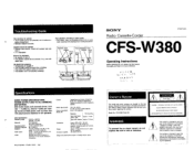 Sony CFS-W380 Users Guide