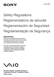 Sony SVL2411AFYB Safety Regulations