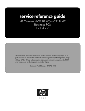 Compaq dx2310 Service Reference Guide: HP Compaq dx2310 MT/dx2318 MT Business PCs, 1st Edition