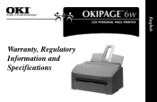 Oki OKIPAGE6w Warranty Booklet  for the OKIPAGE6w