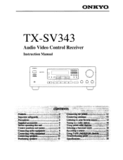 Onkyo TX-SV343 Owner Manual
