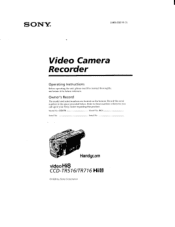 Sony CCD-TR516 Operating Instructions  (primary manual)