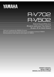 Yamaha R-V702 Owner's Manual