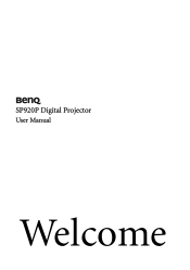 BenQ SP920 SP920P User Manual
