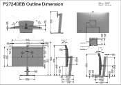 Dell P2724DEB Video Conferencing Monitor Outline Dimensions