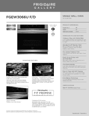 Frigidaire FGEW3066UD Product Specifications Sheet