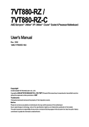 Gigabyte 7VT880-RZ User Manual