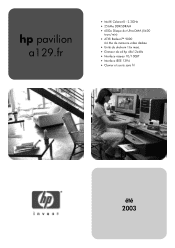 HP Pavilion a100 HP Pavilion Desktop PC - (France) a129.fr Product Datasheet and Product Specifications