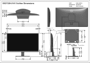 Dell SE2722HX Monitor Outline Dimensions