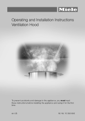 Miele DA 3690 Operating instructions/Installation instructions