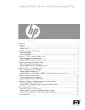 HP EliteBook 8000 Installing SATA Drivers on HP EliteBook Notebook PCs