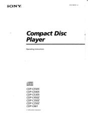 Sony CDP-CE405 Operating Instructions (CD Component