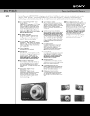 Sony DSC-W190/B Marketing Specifications (Black Model)