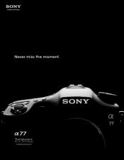 Sony SLT-A77VQ Brochure and Specifications