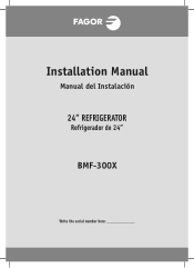 Fagor 24 Inch Bmf-300x BMF-300X Installation Manual