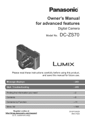 Panasonic LUMIX DC-ZS70 Advanced Operating Manual