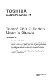 Toshiba Tecra A50-C1541 Tecra Z50-C Series Windows 10 Users Guide