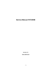 Dell P2725H Monitor Simplified Service Manual