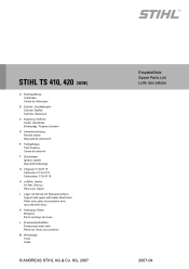 Stihl TS 410 STIHL Cutquik174 Parts List