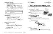Canon i70 i70 Bubble Jet Direct Reference Sheet